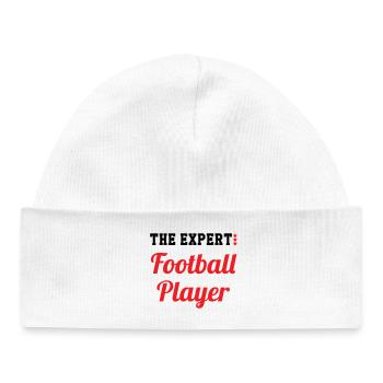 Joueur de Foot Expert : Le Maître du Terrain - Bonnet bébé bio - blanc - Devant