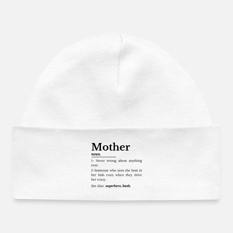 Définition de la mère - Bonnet bébé bio - blanc