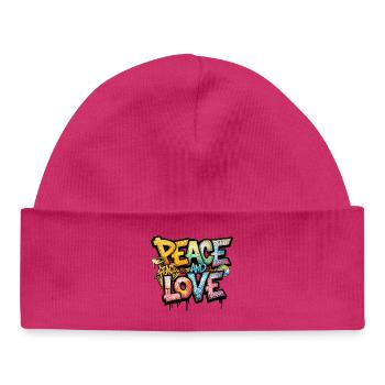 Peace and Love Graffiti - Baby Organic Beanie - white - Front
