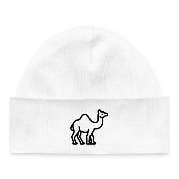 camel - Baby Organic Beanie - white - Front