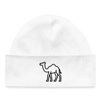 camel - Baby Organic Beanie - white - Front