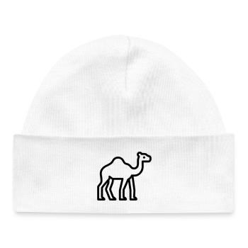 camel - Baby Organic Beanie - white - Front