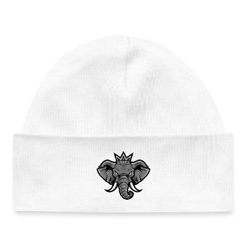Elephant Head Crown - Baby Organic Beanie - white - Front