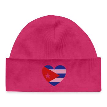 Heart Cuba Flag - Baby Organic Beanie - white - Front