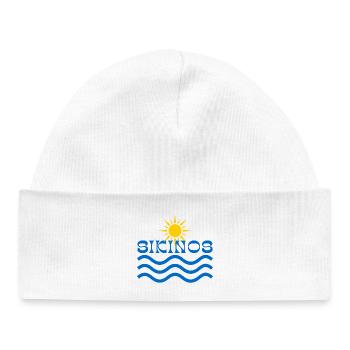 Sikonos-Soleil sur les vagues bleues - Bonnet bébé bio - blanc - Devant