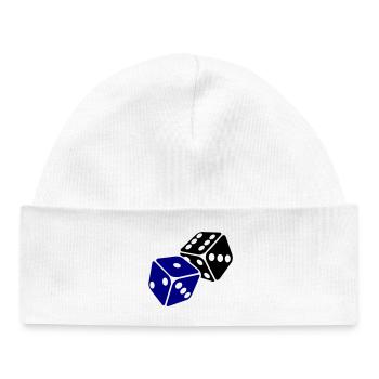 Blue Cube Minimal Design - Baby Organic Beanie - white - Front