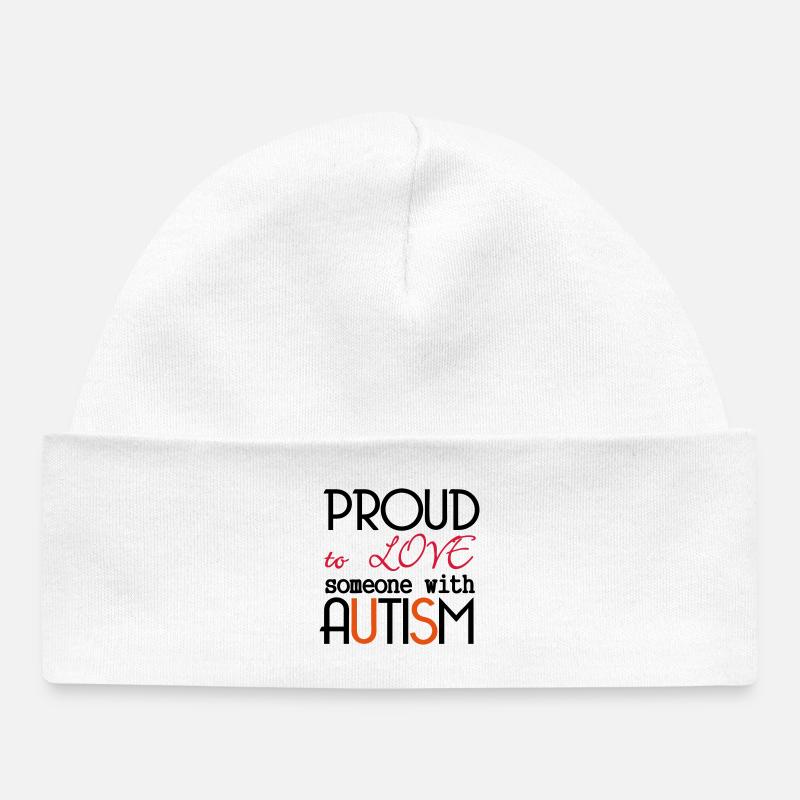 Love someone with Autism cadeau autisme - Bonnet bébé bio - blanc