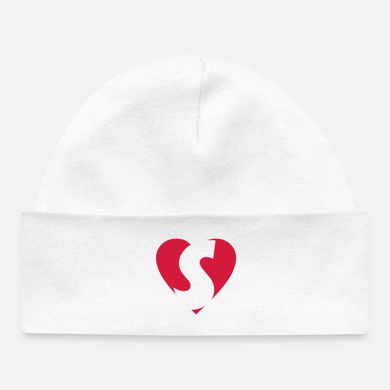 Cœur S - J'aime S - Bonnet bébé bio - blanc