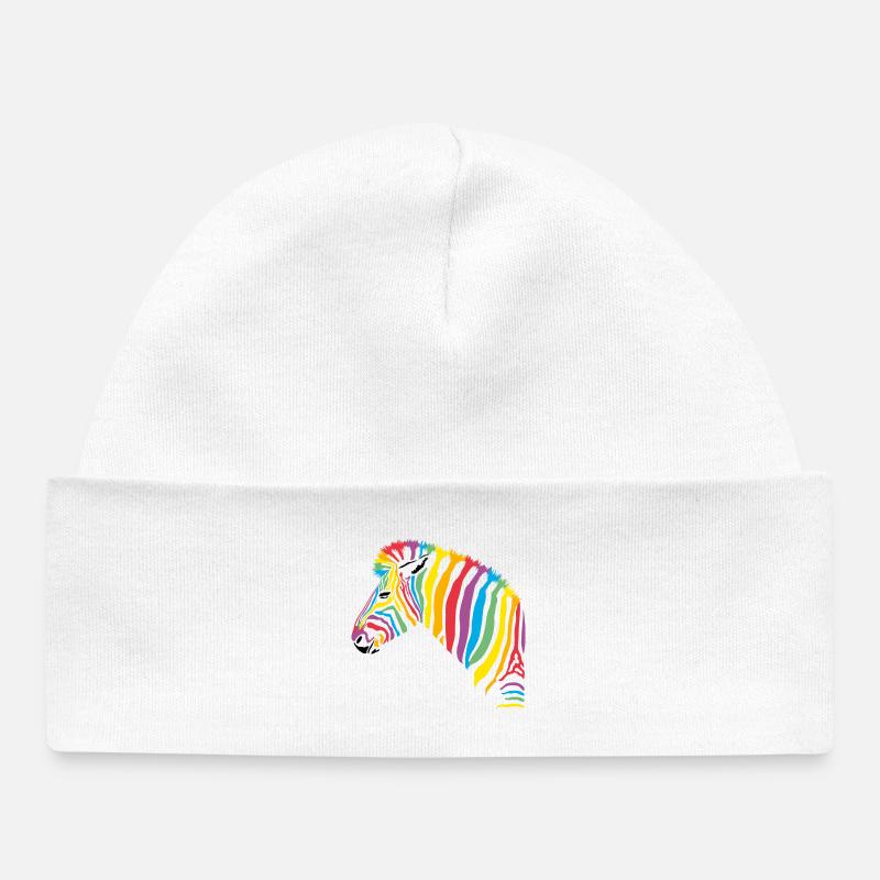 rainbow zebra - Baby Organic Mütze - Weiß
