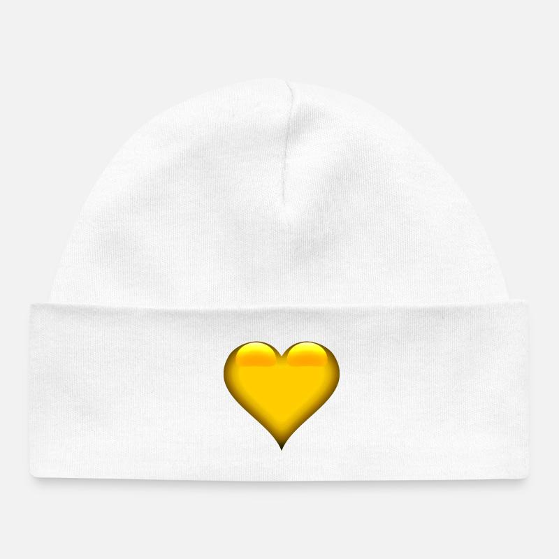 Emblème du Cœur d’Or - Bonnet bébé bio - blanc