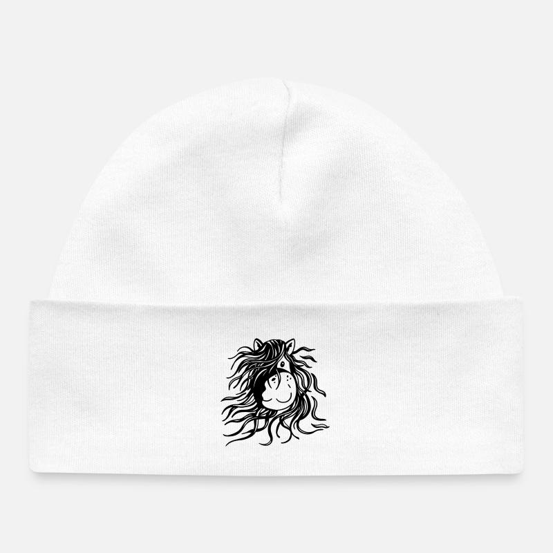 Joyeux Cheval - Chevaux - Poney - Bande dessinée - Bonnet bébé bio - blanc