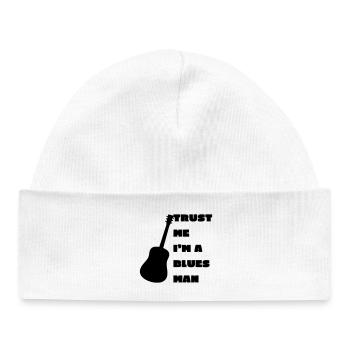 Blues man, musicien, instrument, guitare # - Bonnet bébé bio - blanc - Devant