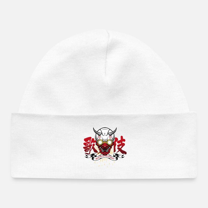 Oni doré avec lunettes et rayons - Bonnet bébé bio - blanc