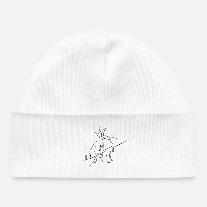 Violoncelliste pur scharz - Bonnet bébé bio - blanc