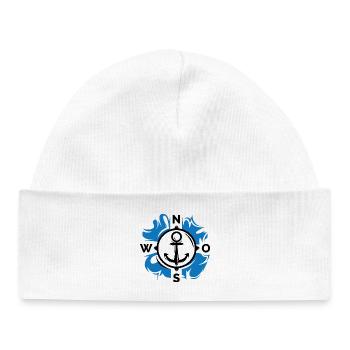 Logo icon anchor symbol water water ocean North - Baby Organic Beanie - white - Front