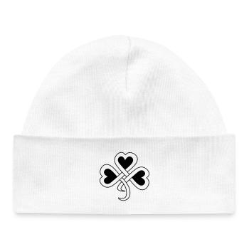 Celtic klavertje vector schaduw - Baby Bio muts - wit - Voor