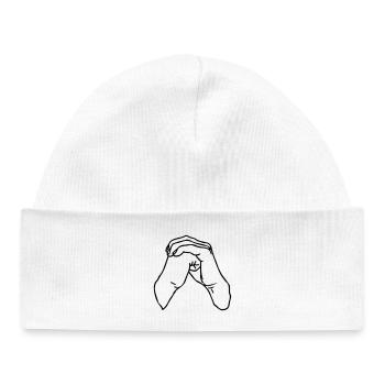 Mains art martial saluant Taekwondo - Bonnet bébé bio - blanc - Devant