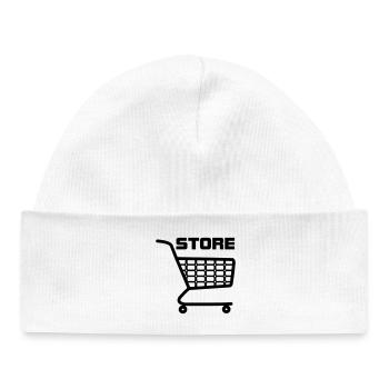 Shopping cart with text STORE - Baby Organic Beanie - white - Front