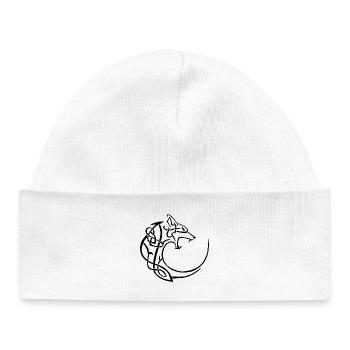 black lunar wolf - Baby Organic Beanie - white - Front