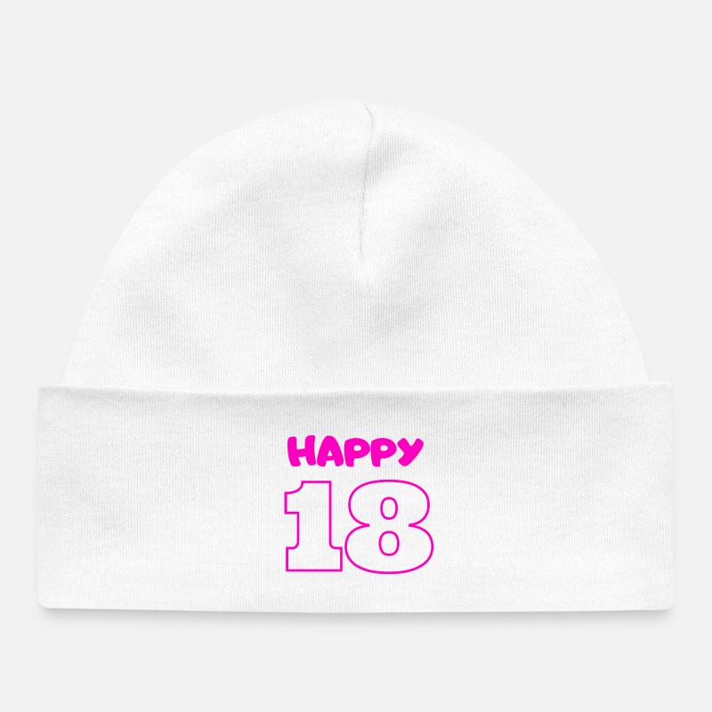 18 Anniversaire Rose - Bonnet bébé bio - blanc