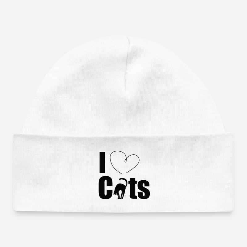 J’aime les chats - Bonnet bébé bio - blanc