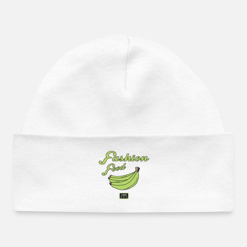 Mode Food Bananes - Bonnet bébé bio - blanc