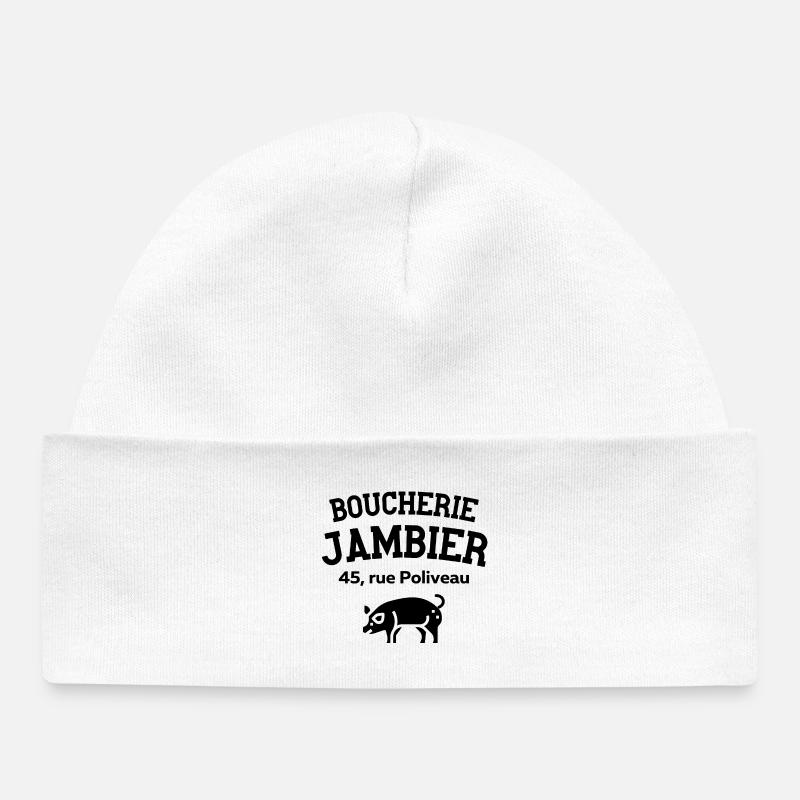 boucher, boucherie, je suis boucher - Bonnet bébé bio - blanc