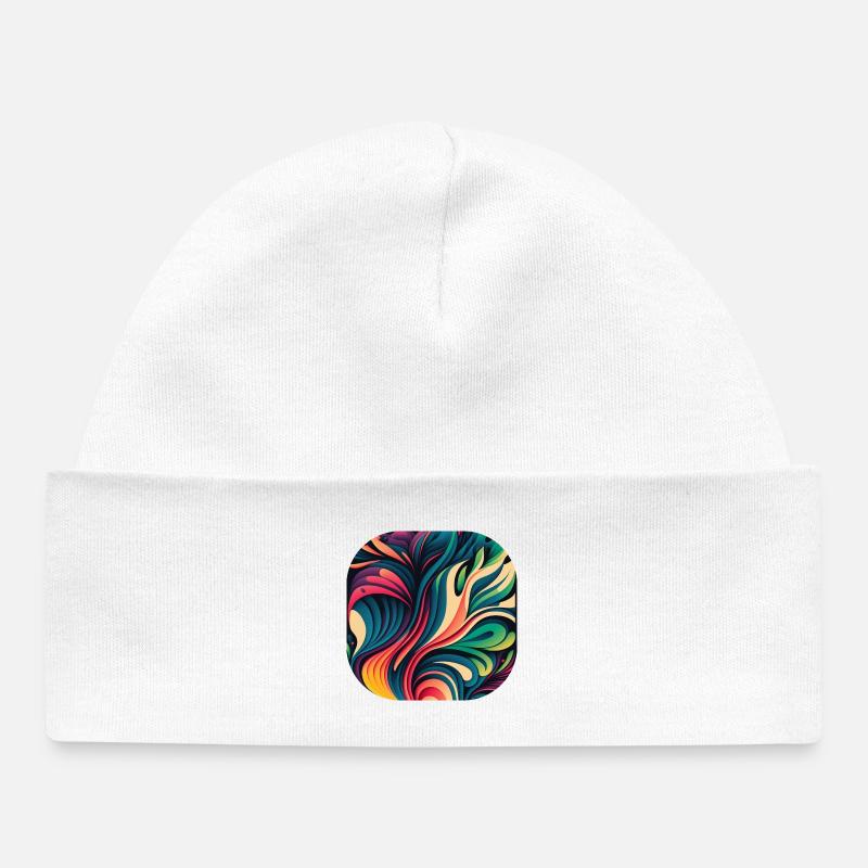 Abstrait - Bonnet bébé bio - blanc