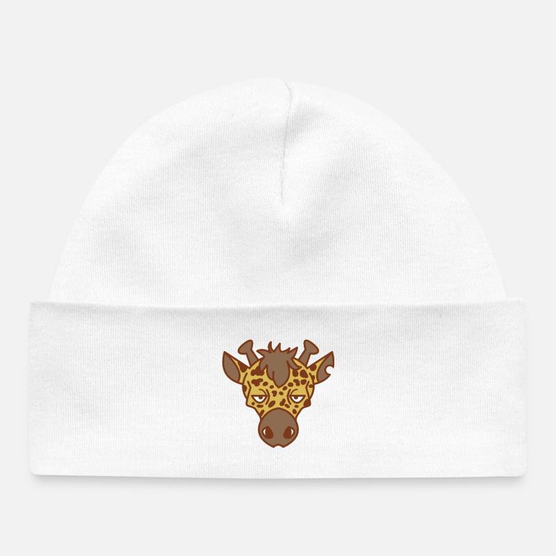 giraffe stylé - Bonnet bébé bio - blanc