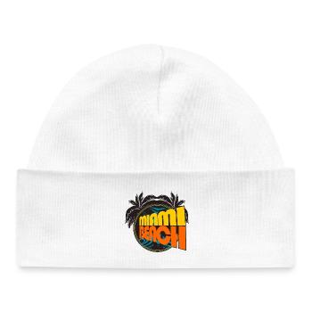 Miami Beach Retro Palms - Bonnet bébé bio - blanc - Devant