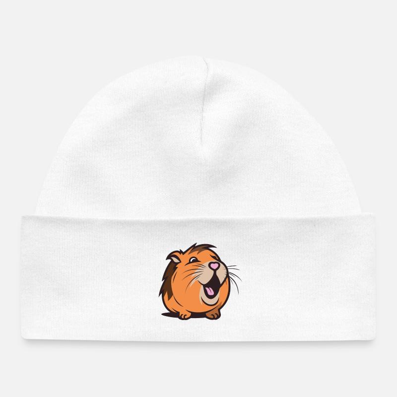 Capybara joyeux / Cobaye / Hamster – Cœur - Bonnet bébé bio - blanc