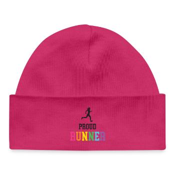 Proud LGBT Runner - Baby Organic Beanie - white - Front