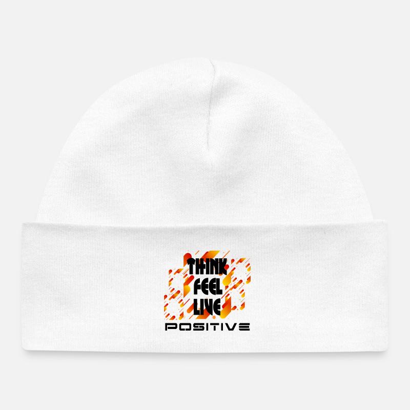 think feel live positive v4 - Bonnet bébé bio - blanc