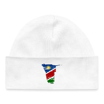 Namibia map used - Baby Organic Beanie - white - Front
