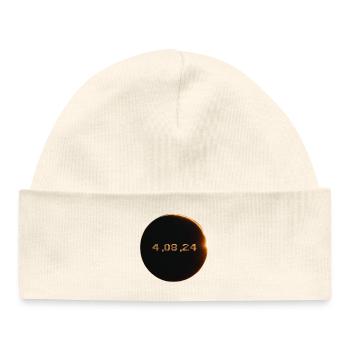 Solar Eclipse 2024 - Baby Organic Beanie - white - Front