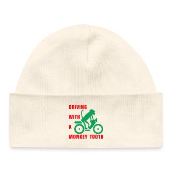 Driving with a monkey tooth - Affenzahn - Baby Organic Mütze - Weiß - Vorne