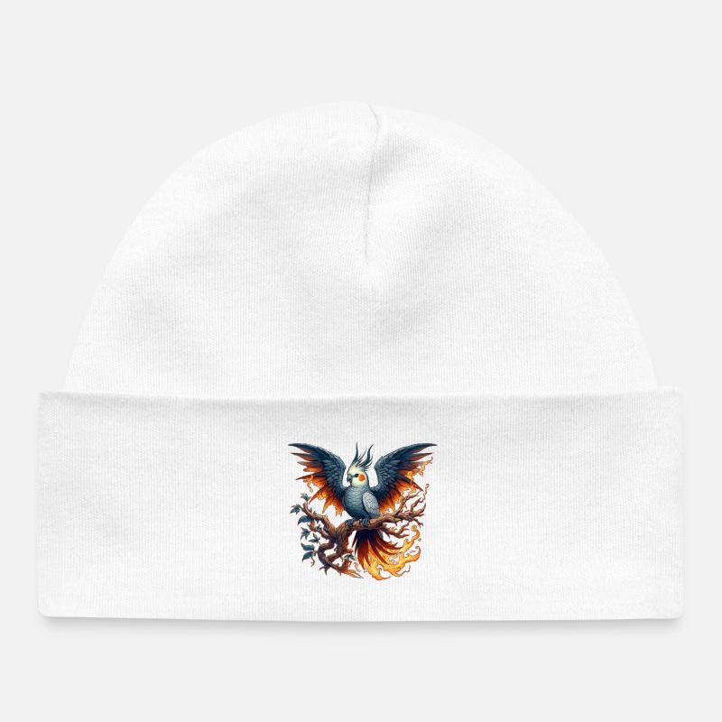 Calopsitte (15) - Bonnet bébé bio - blanc