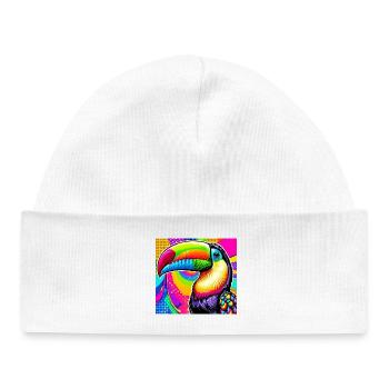 Toucan Pop Art - Bonnet bébé bio - blanc - Devant