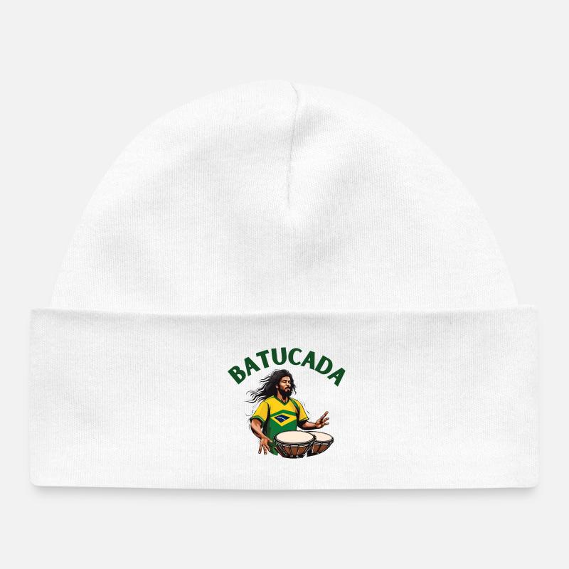 Batucada, joueur de batucada, percussion - Bonnet bébé bio - blanc