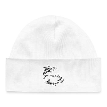Polynesian Black Sharks - Baby Organic Beanie - white - Front