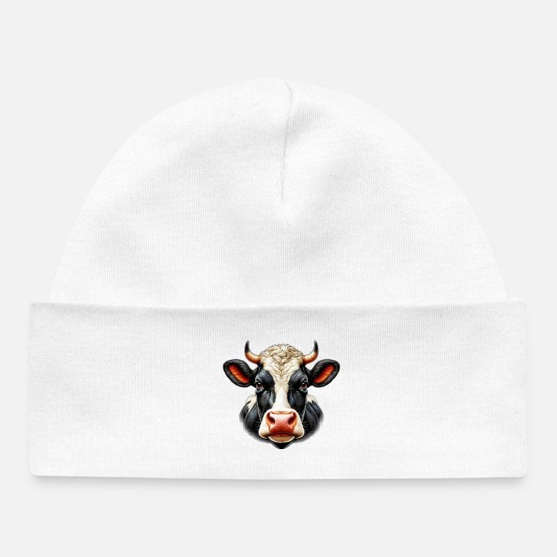 Vache - Bonnet bébé bio - blanc
