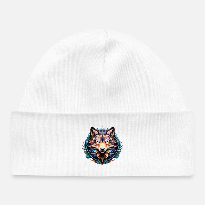 Wolf_02 - Bonnet bébé bio - blanc