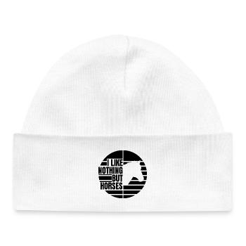 I Like Horses - Baby Organic Beanie - white - Front