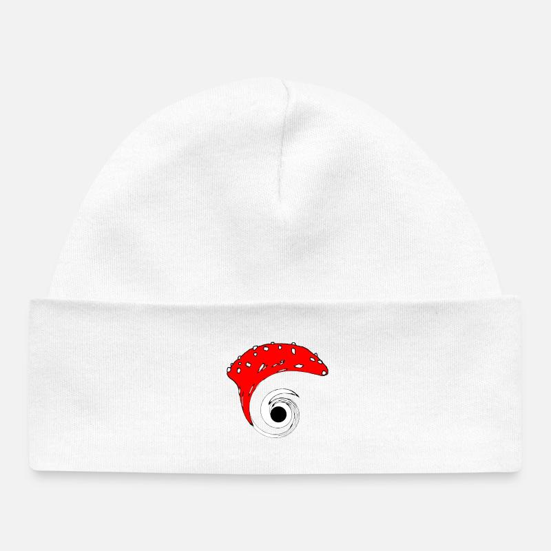 Champignon trou noir - Bonnet bébé bio - blanc
