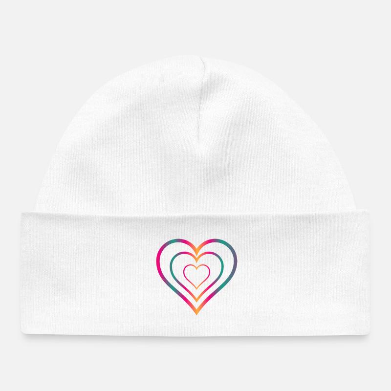 COEUR. COUPLE. JUST MARRIED. EVJF. SAINT VALENTIN. - Bonnet bébé bio - blanc