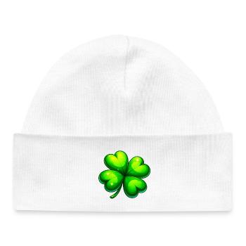 Four-leaf clover - Baby Organic Beanie - white - Front