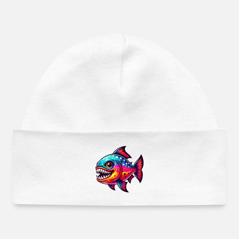 Piranha - Bonnet bébé bio - blanc
