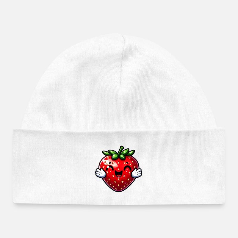 Fraise Fraises - Bonnet bébé bio - blanc