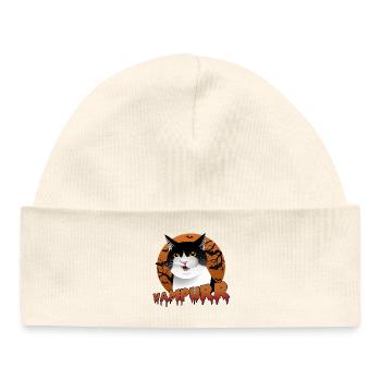Vampurr : le chat d’Halloween parfait avec une morsure - Bonnet bébé bio - blanc - Devant