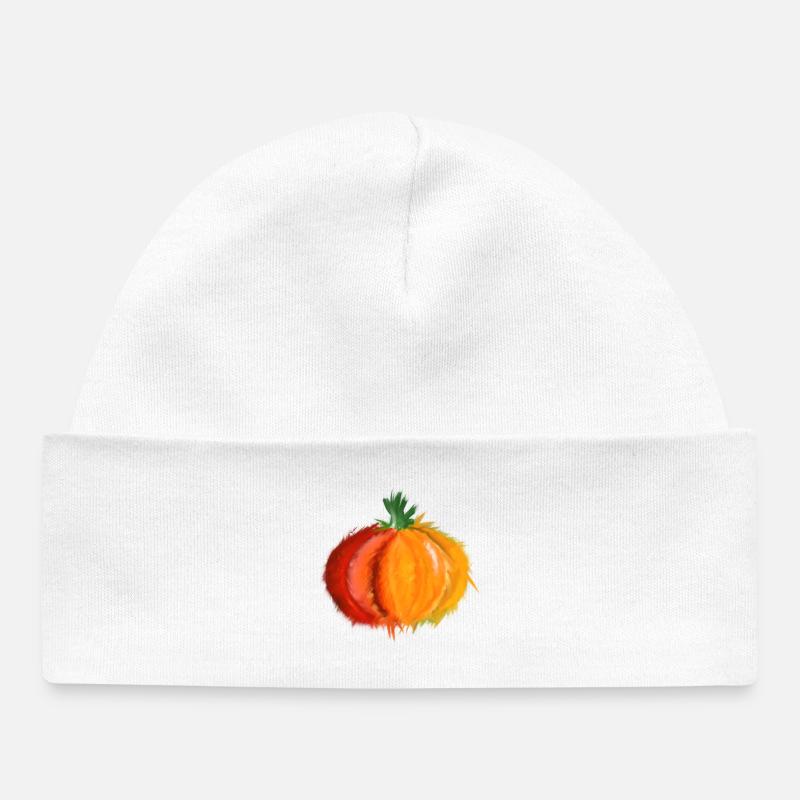 citrouille - Bonnet bébé bio - blanc